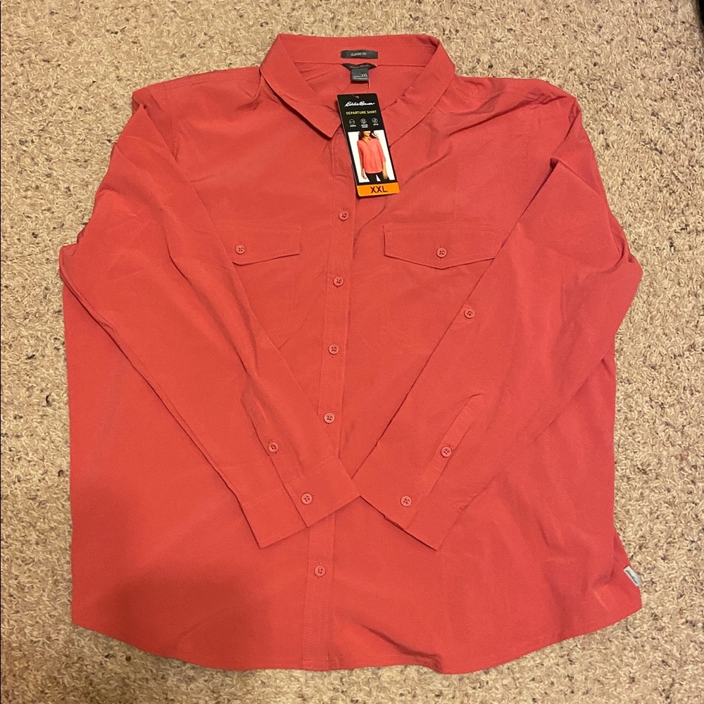 Eddie Bauer Red Departure Shirt XXL New with Tag